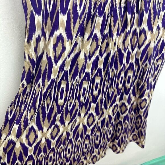 Ann Taylor Loft Sleeveless Dress Ikat Print Size Medium Purple - Picture 4 of 5